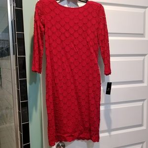 Red lace dress
